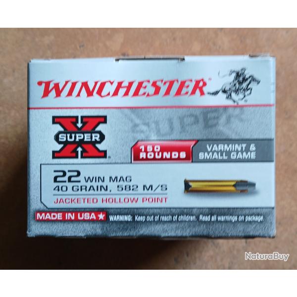 150 WINCHESTER super-X Cal 22 WMR 40 grain JHP