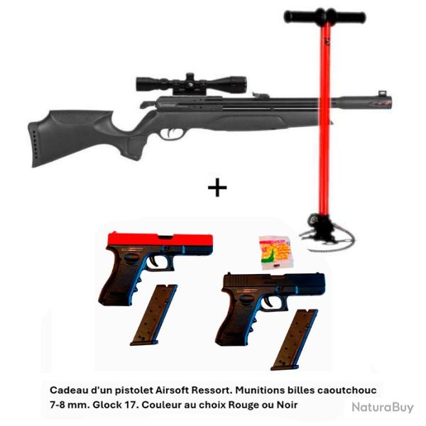 PACK-CADEAU ! Pack Carabine Arrow Gamo 5,5 mm + Cadeau pistolet Ressort Airsoft Glock 17.Cal. 7-8 mm