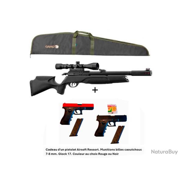 PACK-CADEAU ! Pack-1 Carabine Arrow Gamo 5,5 mm + Cadeau pistolet Airsoft Ressort Glock 17.C. 7-8 mm