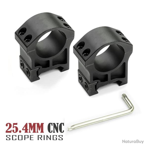 Anneaux DulScope pour lunette de vise moyenne, monture 6061-T6 -**25.4mm  - LIVRAISON GRATUITE