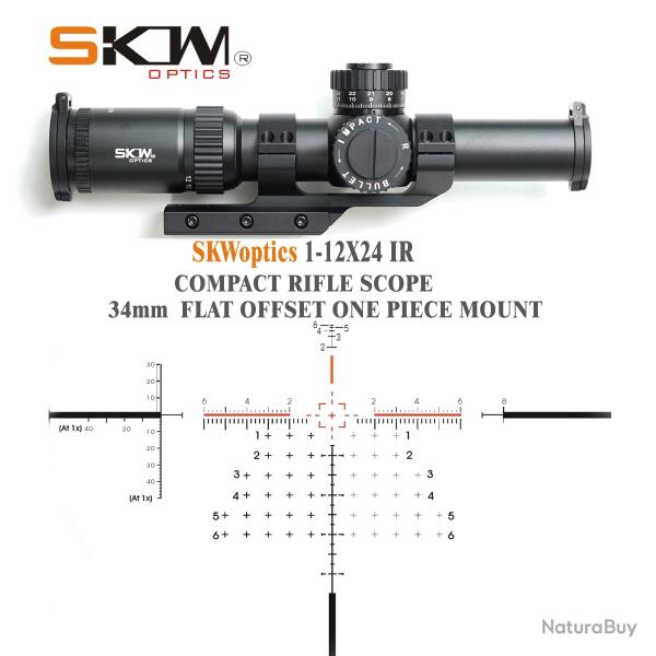 SKWoptics tlescope fusil porte Rings1-12x26 -**OPTION C