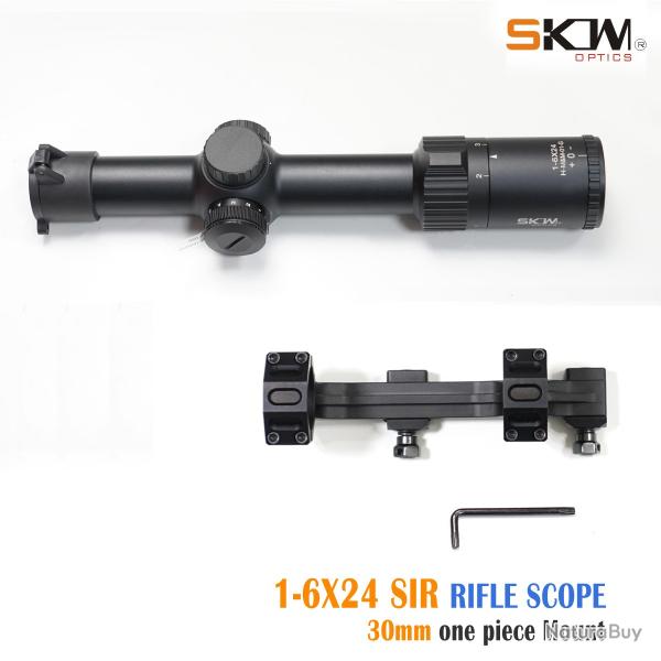 SKWoptics-tlescope fusil Scope1-6x24 chasse tactique MIL rticule 30mm  - LIVRAISON GRATUITE