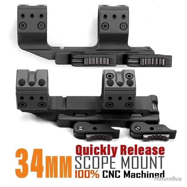 Anneaux de porte FDE 1,54 pouces pour rails Picatinny 1913, AR15  -**NOIR - LIVRAISON GRATUITE