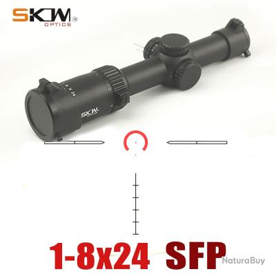 Lunette De Tir SPINA OPTICS 1-8x24IR Réticule Illuminé 1/2 MOA – Chasse & Tir Précis