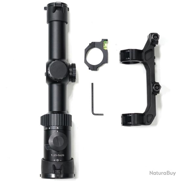 DulRifle Scope Rings, chasse, AK, AR, figur, Sight MOA 1.25-5x26 30mm -OPTION D- LIVRAISON GRATUITE