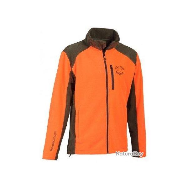Blouson polaire brod� Sanglier orange PERCUSSION