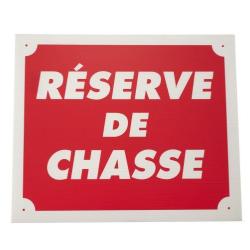 Panneau de signalisation Januel r&eacute;serve de chasse - Polypropyl&egrave;ne/Rouge / 25x30 cm