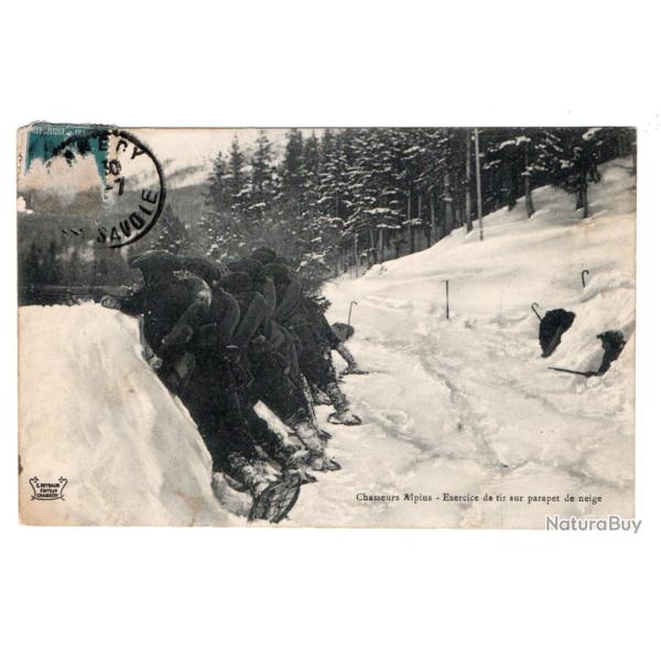 CPA - chasseurs alpins - exercices de tir sur parapet de neige N�1023