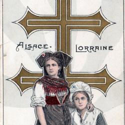 CPA -Patriotique - Alsace - Lorraine (jeunes femmes devant la croix) N&deg;1014