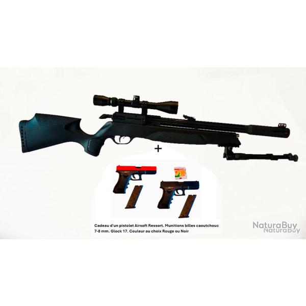 PACK-CADEAU ! Pack-3 Carabine Arrow Gamo 5,5 mm + Cadeau pistolet Airsoft Ressort Glock 17 - 7-8 mm