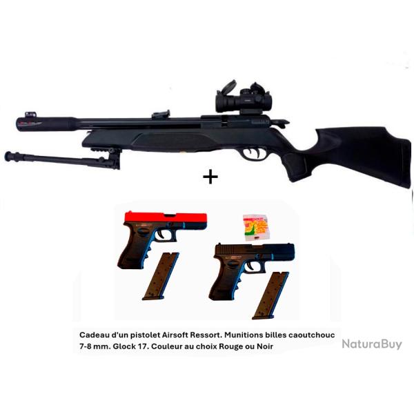 PACK-CADEAU ! Pack-5 Carabine Arrow Gamo 4,5 mm + Cadeau pistolet Airsoft Ressort Glock 17- 7-8 mm