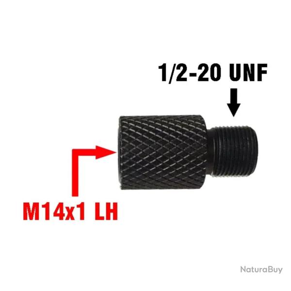 Adaptateur convertisseur de filetage M14x1 LH femelle vers 1/2-20 UNF male
