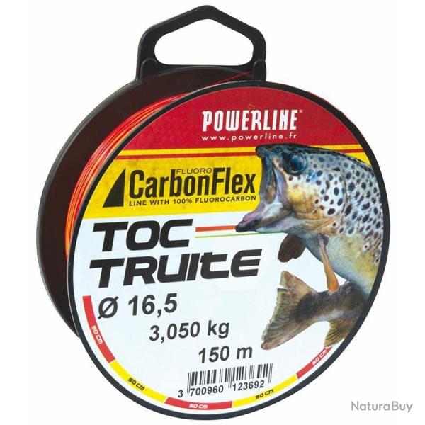 FIL CARBONFLEX FLUORO TRUITE BICOLORE 150M ORANGE-JAUNE 0.165mm - 3.05kg