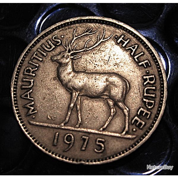 Mauritius  piece de half rupee 1975 ttb  (lcerf)