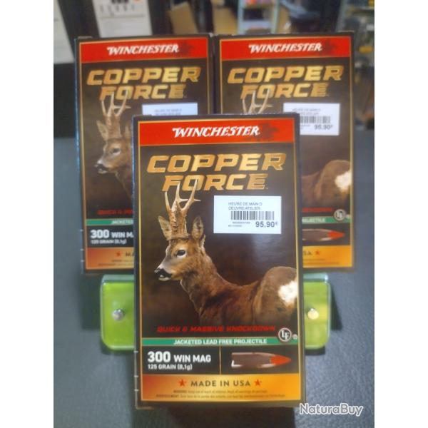 Lot de trois bo�tes de balles winchester copper force calibre 300 win mag 125grain 8.1g