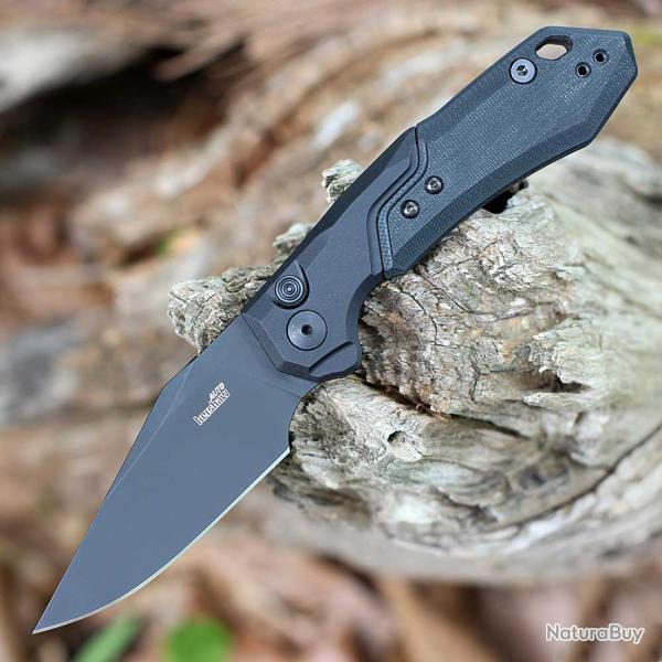 Couteau Automatique Kershaw Launch 19 Black Lame Acier CPM-154 Manche Alu/G-10 Button USA KS7851BBLK