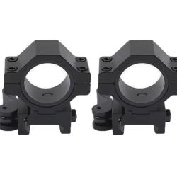 Colliers de fixation bas avec attache rapide pour lunette de tir rail 22 mm diam&egrave;tre 25,4 / 30 mm