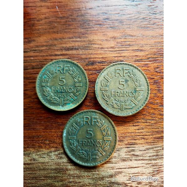 Lot pi�ces 5 francs 1940-46