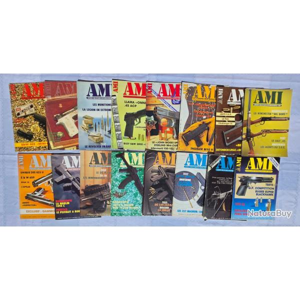 Lot de 16 revues AMI international des armes annee 80