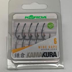 Hame&ccedil;ons kamakura taille 6 wide gape barbless Korda