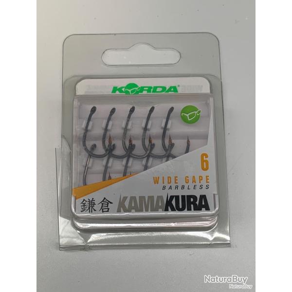 Hame�ons kamakura taille 6 wide gape barbless Korda
