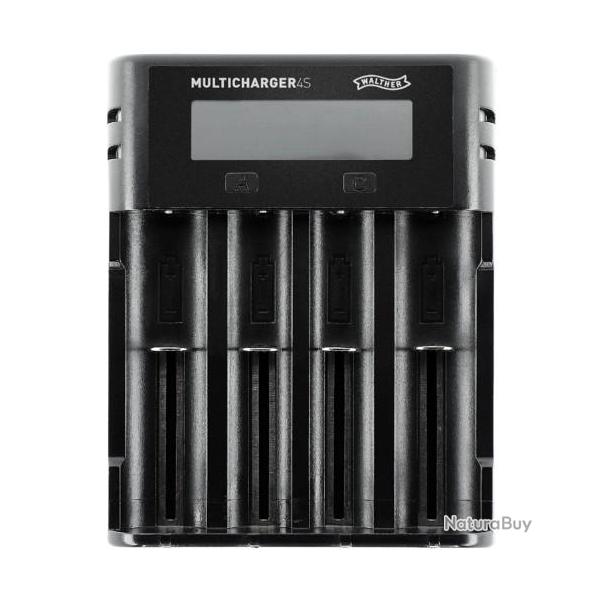 CHARGEUR 4 PILES "WALTHER" MULTICHARGER 4S POUR LI-ION ET NI-MH/NI-CD