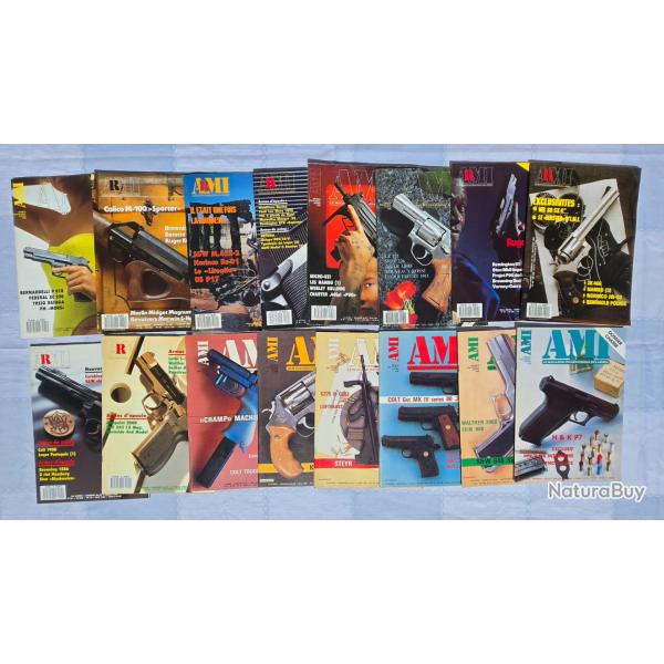 Lot de 16 revues AMI international des armes des ann�es 80