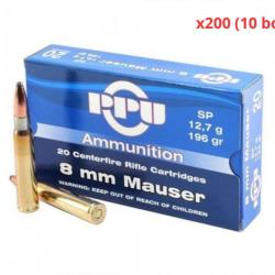 MUNITIONS PARTIZAN CALIBRE 8x57 JS SOFTPOINT 196gr - 12.7g x200 