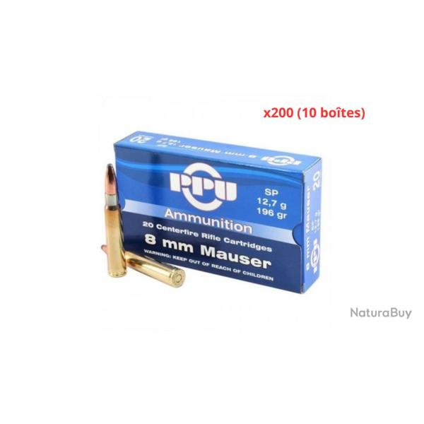 MUNITIONS PARTIZAN CALIBRE 8x57 JS SOFTPOINT 196gr - 12.7g x200 