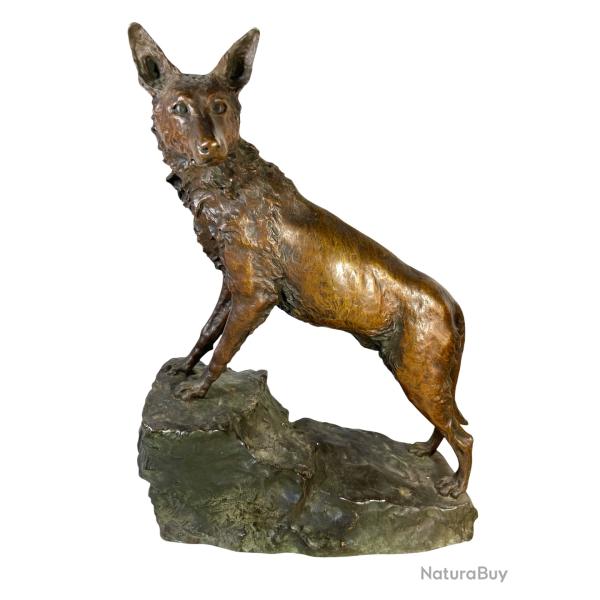 Sculpture Bronze le grand loup par Marius Sain