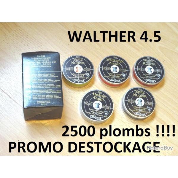 2500 plombs 4.5 en assortiment de 5 sortes marque WALTHER � 19.99e !!- VENDU PAR JEPERCUTE (SI208)