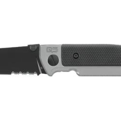 COUTEAU PLIANT "WALTHER" Q5 STEEL FRAME - BLACK SERRATED