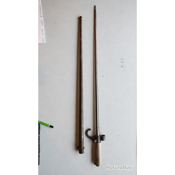 Baionnette Rosalie maillechort pour lebel lame 52 cm