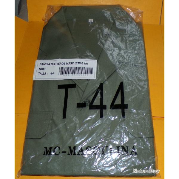 CHEMISE MILITAIRE DE L'ARMEE ITALIENNE , COULEUR KAKI A MANCHES COURTES AVEC DEUX POCHES , TAILLE FR