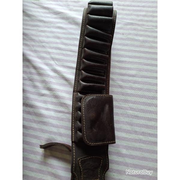 Cartouchiere  cuire 25 cartouche 5 balle de carabine