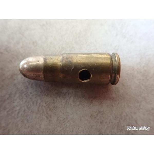 Cartouche neutralis�e pour parabellum suisse en 7,65 mm, bouteille. P00, P06, P06/24...
