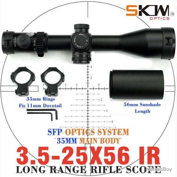 lunette de vise, rticule BDC, 30mm, 3,5-25x56- -***SCOPE AND 11MM RING