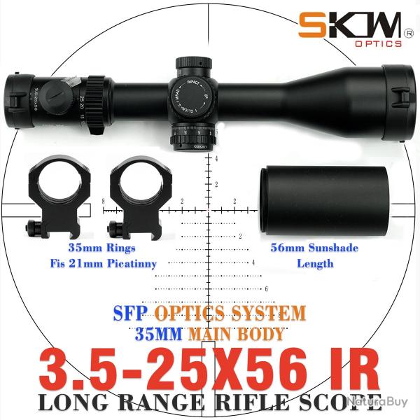 lunette de vise, rticule BDC, 30mm, 3,5-25x56- -***SCOPE AND 21MM RING