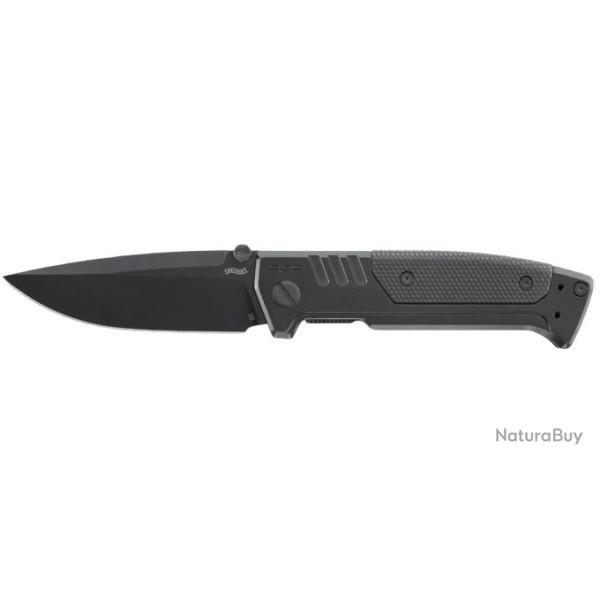 COUTEAU PLIANT "WALTHER" PDP STEEL FRAME SPEARPOINT BLACK