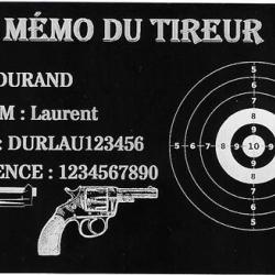 M&eacute;mo tireur sportif FFT en aluminium grav&eacute; au laser (Recto)