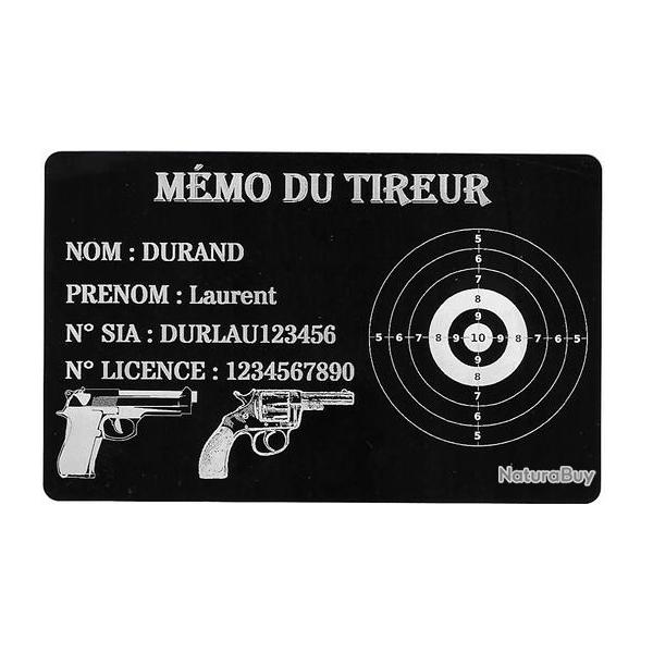 M�mo tireur sportif FFT en aluminium grav� au laser (Recto)