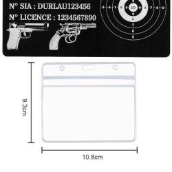 M&eacute;mo tireur sportif FFT en aluminium grav&eacute; au laser (Recto) + Porte badge tour de cou