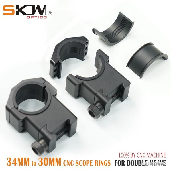 bagues SKWgear Tactical 34mm pour  Picatinny Mil, CNC LIVRAISON GRATUITE !!!