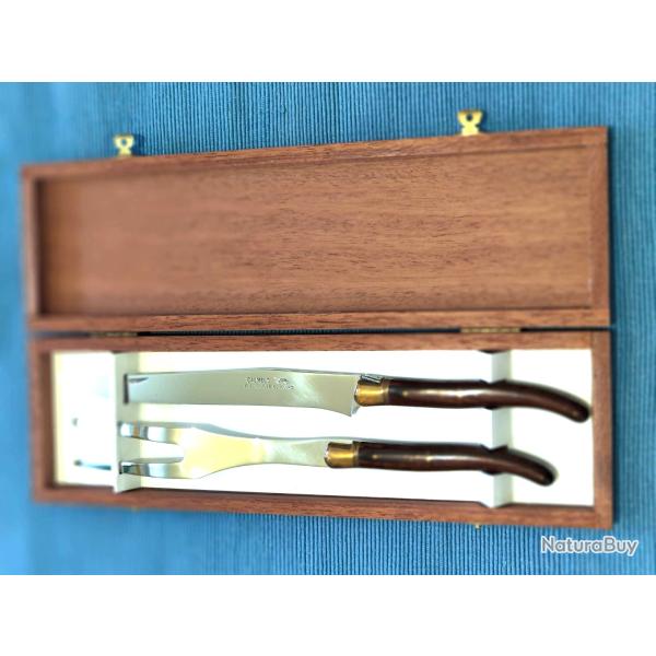 Coffret Calmels Laguiole � gigot Couteau/Fourchette Bois et Inox