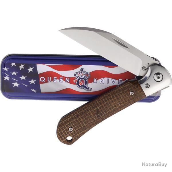 Couteau Queen Pattern 84 Lame Wharncliffe Acier B�hler M390 Manche Micarta Slip Joint USA QBM84