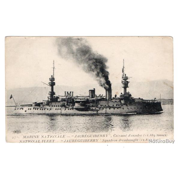 CPA - MARINE NATIONALE - JAUREGUIBERRY . Cuirasse d'escadre N�1054