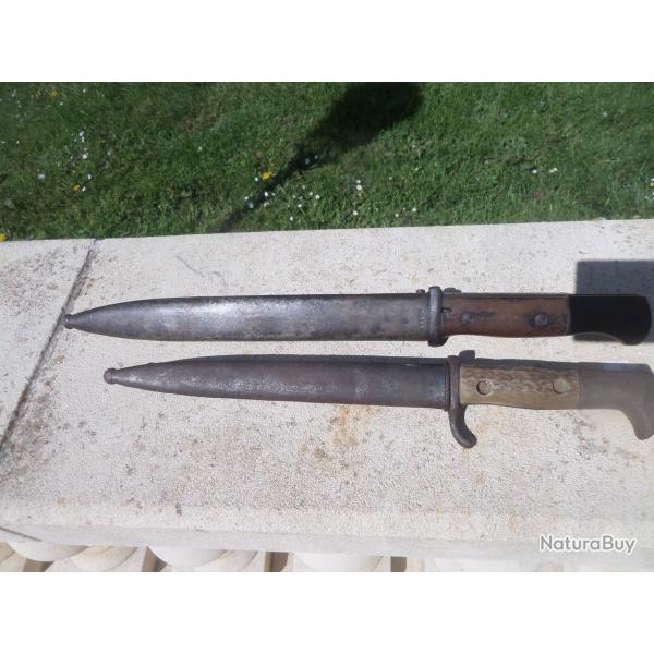 RARE baionnette 98 K de permissionnaire allemand ww  2