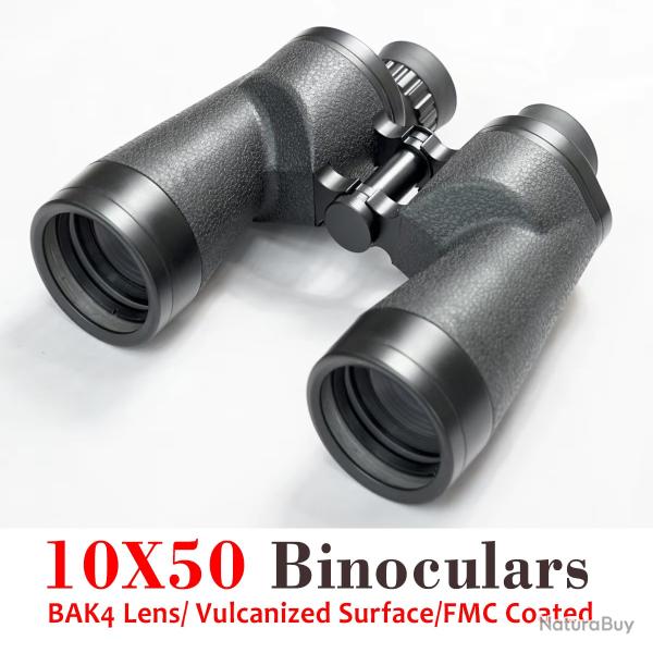 binoculaires compacts 10x50 pour la chasse, tlescope de toit Bak4
