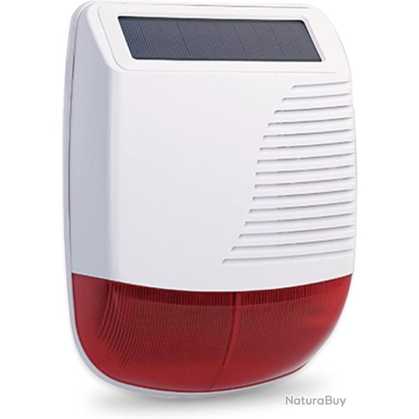 Vente Flash - Sirne stroboscopique sans fil solaire extrieure 110db