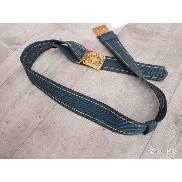 Ceinturon Officier Suisse, boucle carre, pour port de la dague de parade, qui remplace le sabre